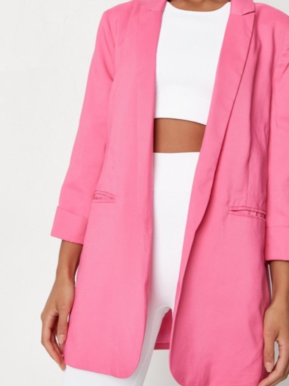 Missguided Women's Hot Pink Oversized Boyfriend Blazer